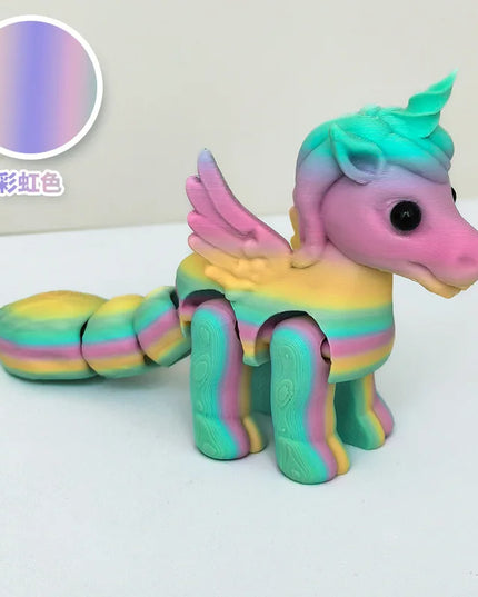Rainbow Unicorn Figurine with Wings