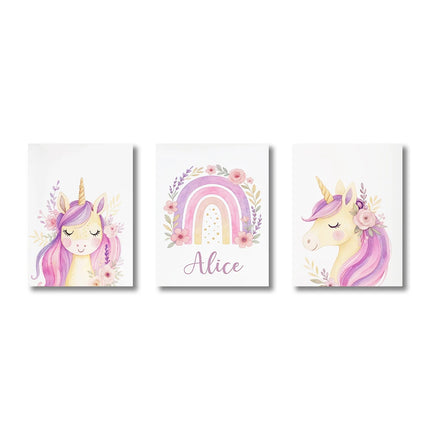 Purple Unicorn Nursery Wall Art