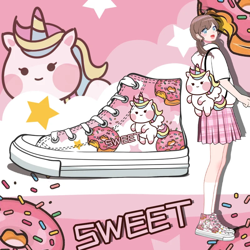 Kawaii Unicorn Canvas Shoes
