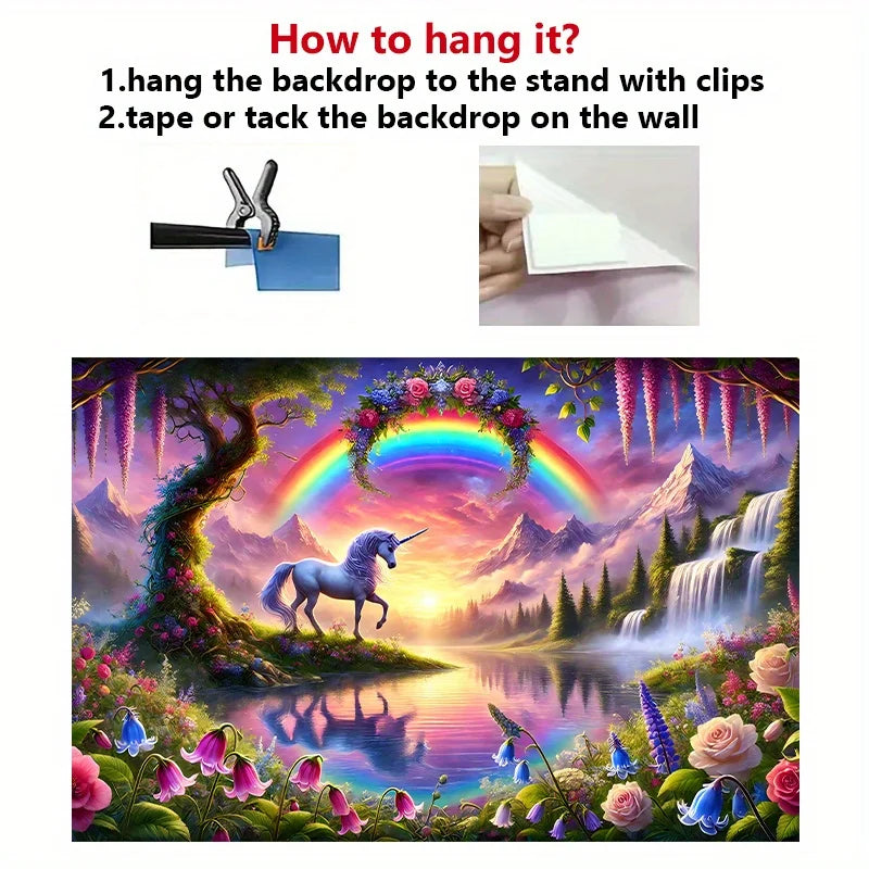 Magical Rainbow Unicorn Tapestry