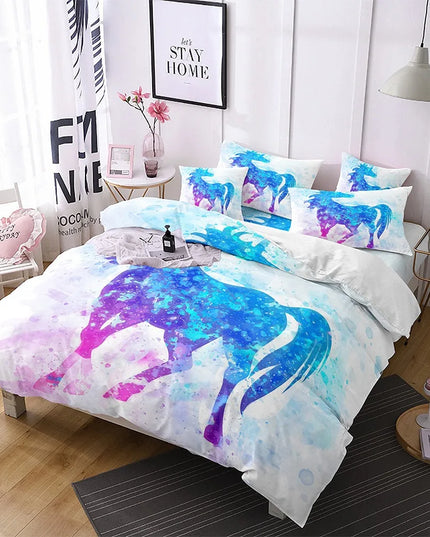 Watercolor Splash Unicorn Bedding