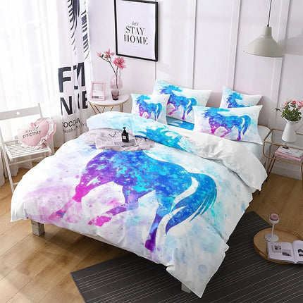 Watercolor Splash Unicorn Bedding