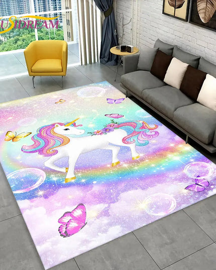Sparkly Rainbow Unicorn Rug