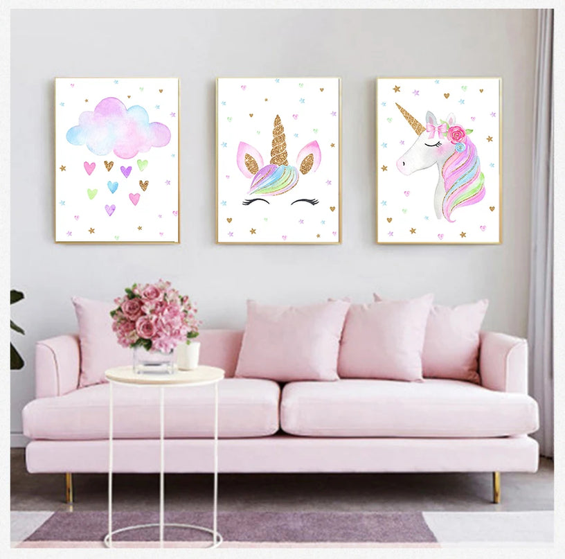 Unicorn Canvas Wall Art for Bedroom