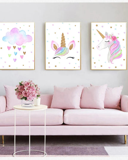 Kids Room Unicorn Canvas Wall Art