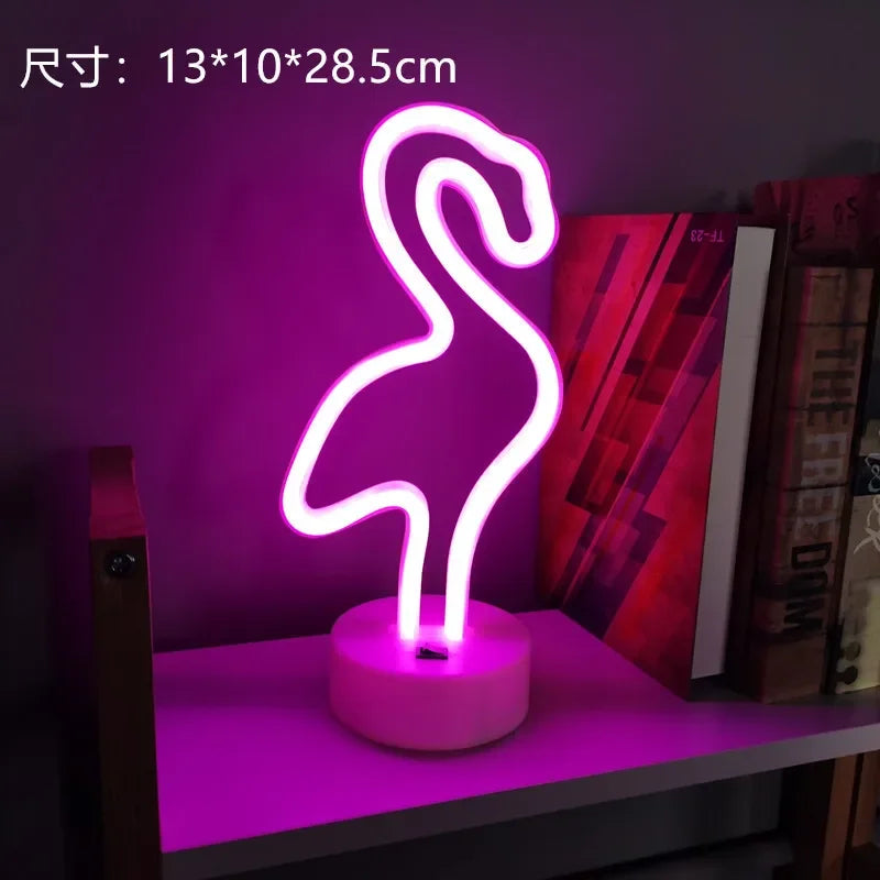 Unicorn & Flamingo Neon Night Light Set