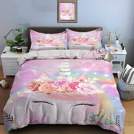 Rose Gold Sparkle Unicorn Bedding