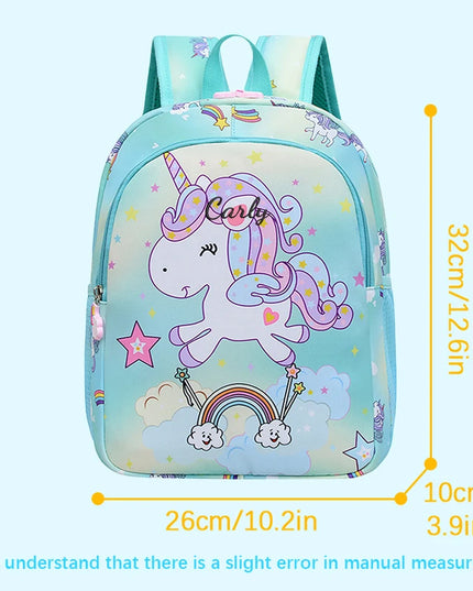 Light Green Embroidered Unicorn Backpack