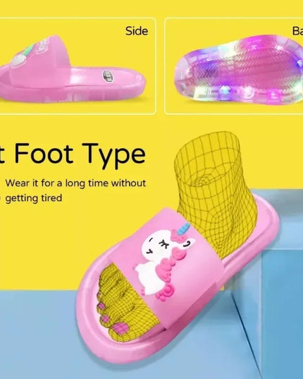 Rainbow LED Unicorn Slippers