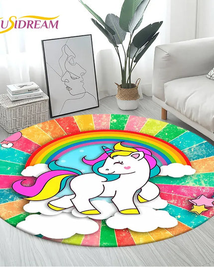 Rainbow Sunburst Unicorn Rug