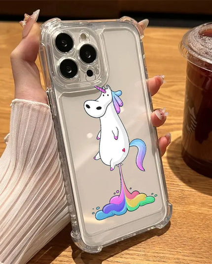 Chubby Unicorn Rainbow Clear Case
