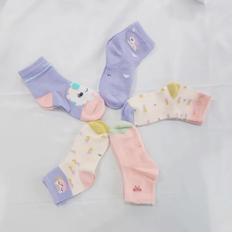 Girls' Unicorn Socks - Pastel 5-Pack