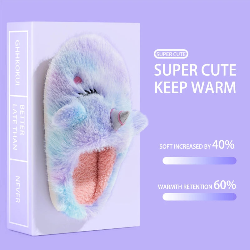Cozy Pastel Unicorn Slippers