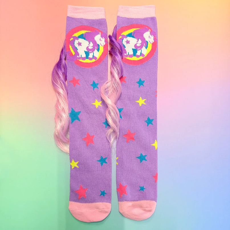 Unicorn Crew Socks with Real Mane