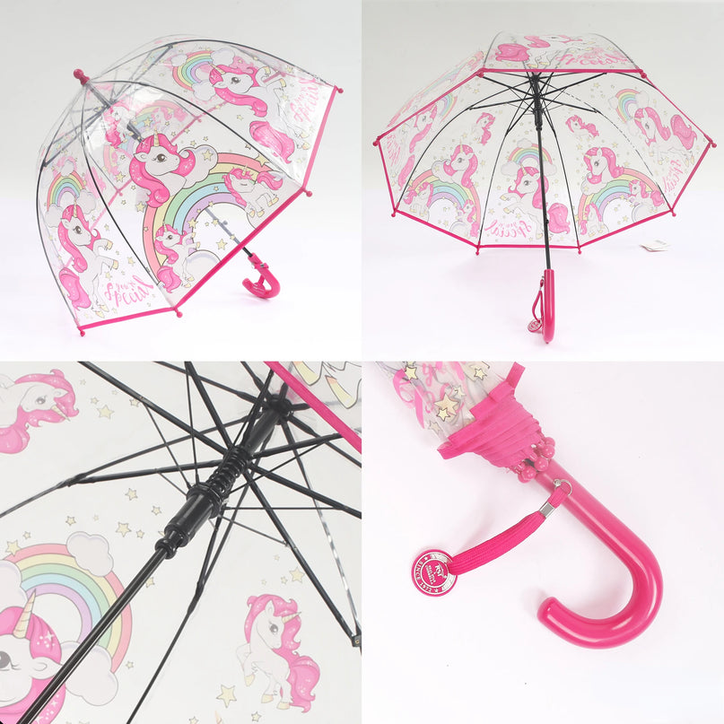 Kids Clear Unicorn Umbrella