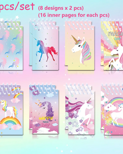 Colorful Unicorn Mini Notebook Set