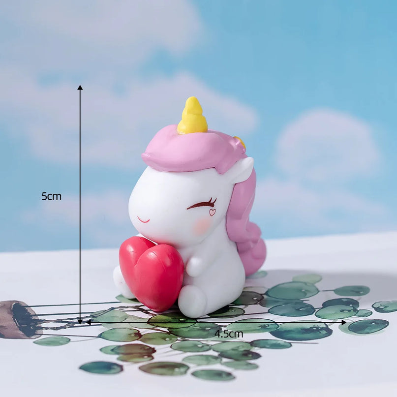 Pink Unicorn Figurine Cake Topper