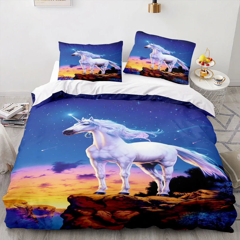 Starry Cliff Unicorn Bedding