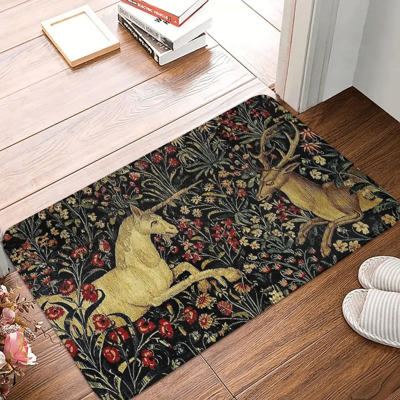 Medieval Unicorn Welcome Rug