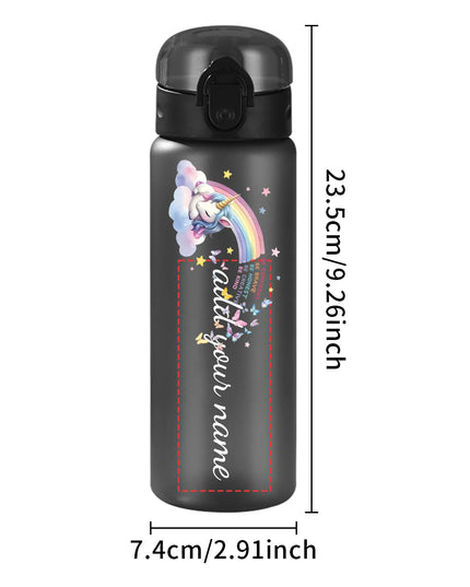 Bold Black Unicorn Water Bottle