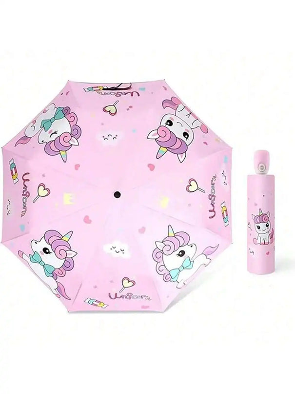 Cute Pink Unicorn Umbrella