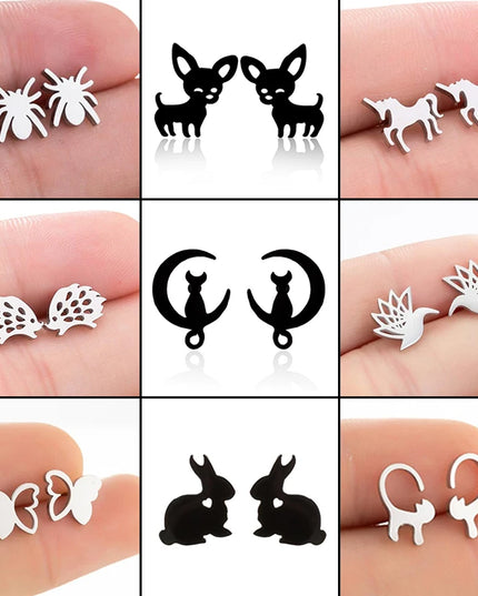 Dainty Rose Gold Unicorn Earrings