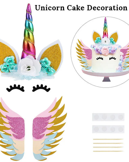 Unicorn Horn Cake Topper with Eyelashes