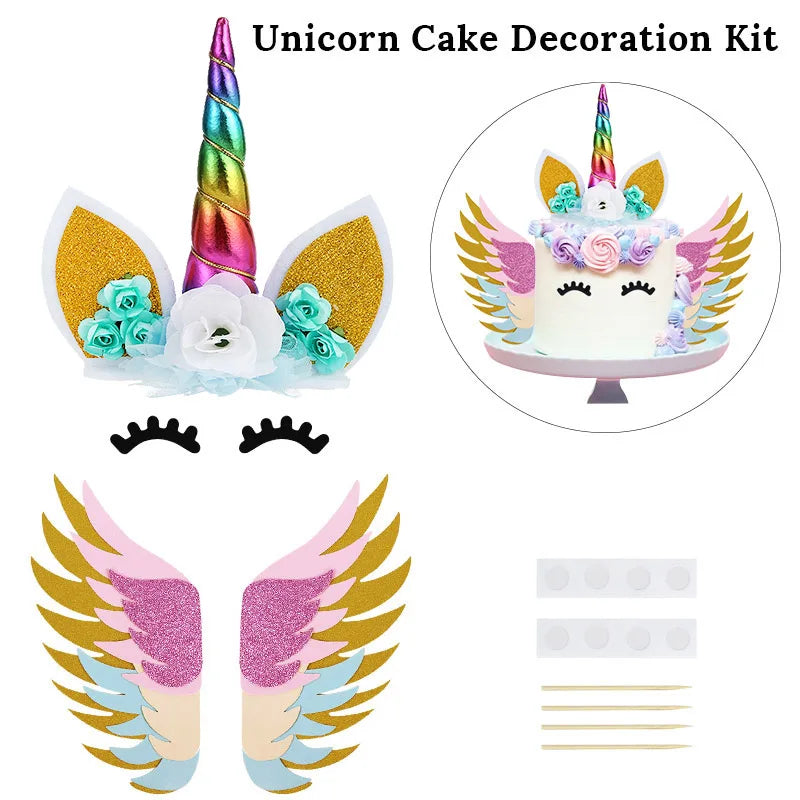 Unicorn Horn Cake Topper with Eyelashes