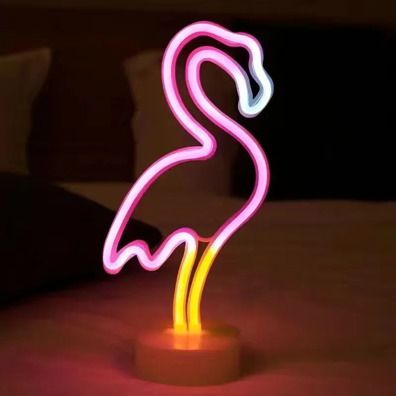 Unicorn & Flamingo Neon Night Light Set