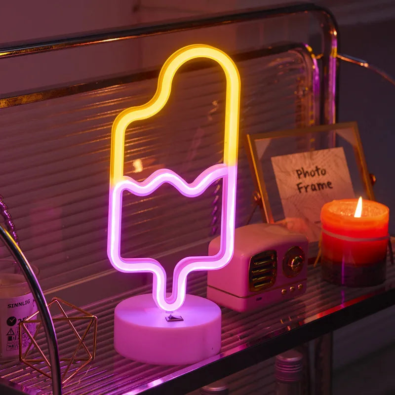 Unicorn & Flamingo Neon Night Light Set