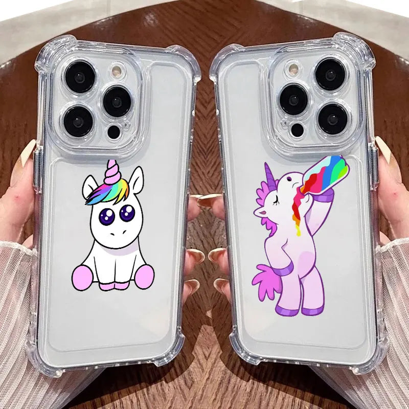Happy Rainbow Unicorn Clear Case
