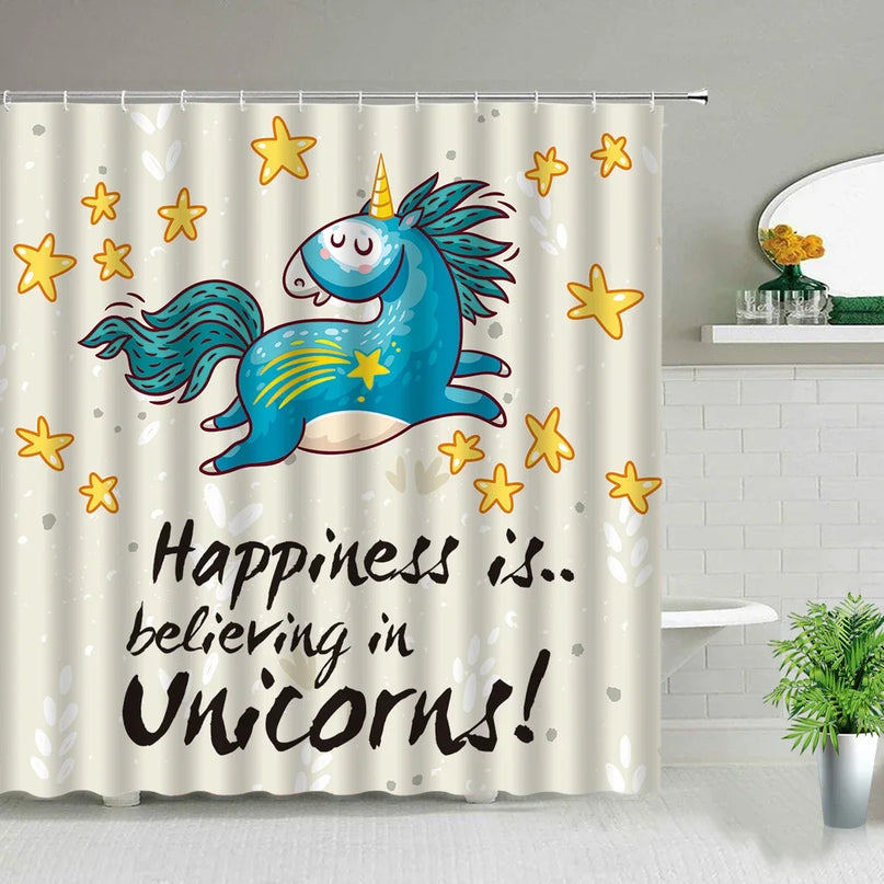 Inspiring Unicorn Quote Shower Curtain
