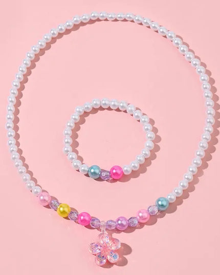 Pearl Bead Unicorn Necklace for Kids