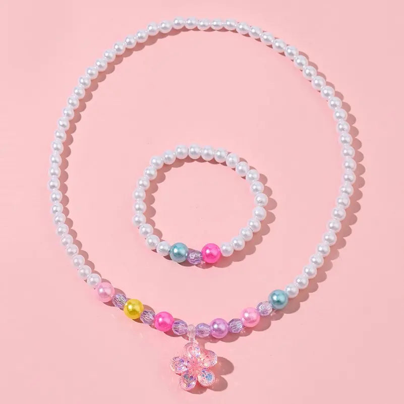 Pearl Bead Unicorn Necklace for Kids