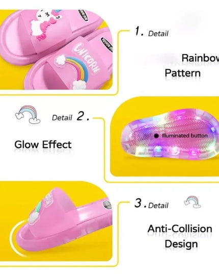 Rainbow Light-Up Unicorn Slippers