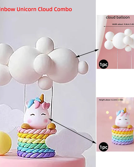 Rainbow Cloud Unicorn Cake Topper