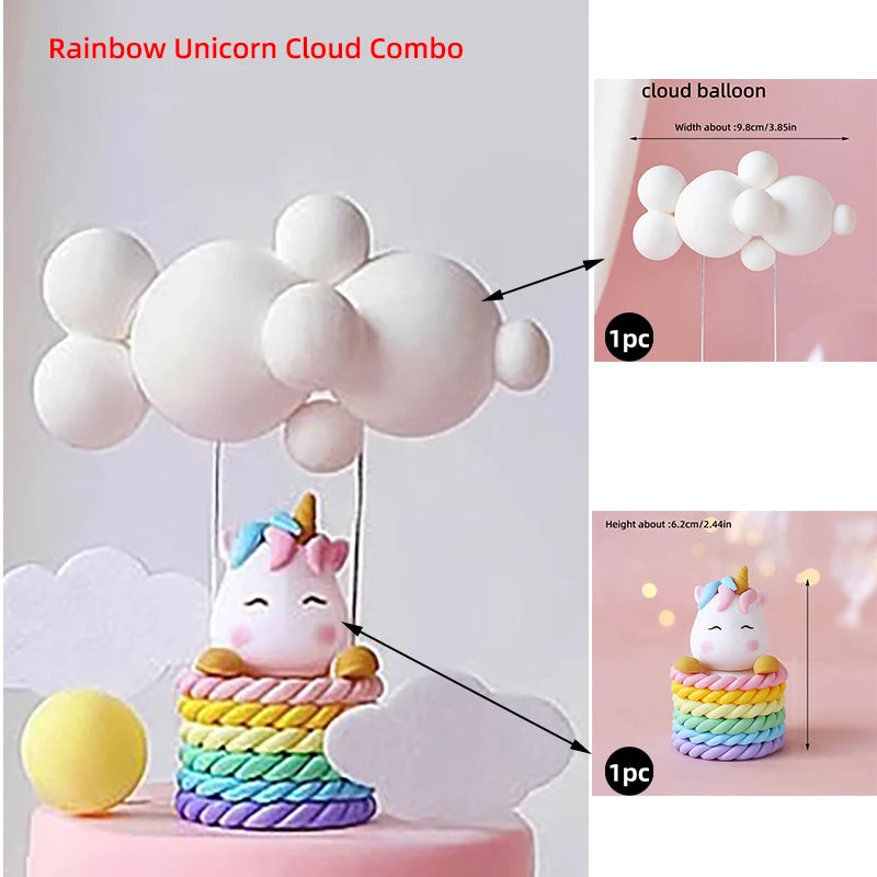 Rainbow Cloud Unicorn Cake Topper