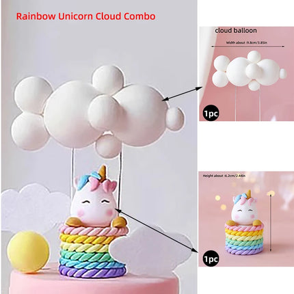 Rainbow Cloud Unicorn Cake Topper