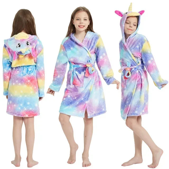 Fluffy Unicorn Fleece Robe