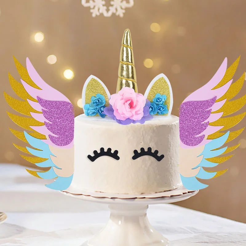 Full Gold Glitter Unicorn Cake Topper
