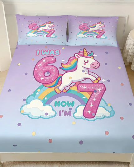Birthday Unicorn Bed Sheet Set