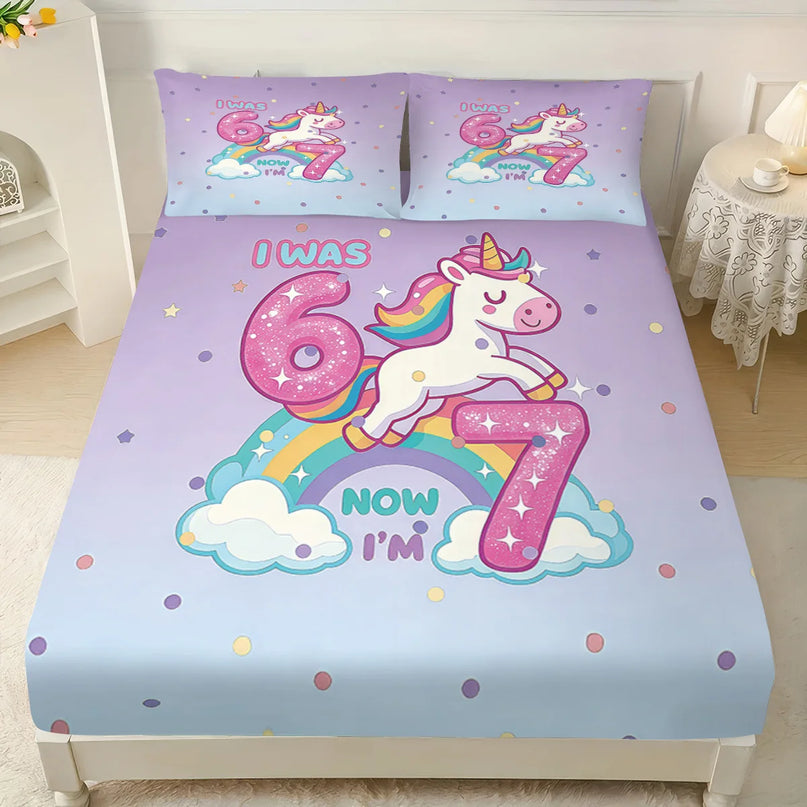 Birthday Unicorn Bed Sheet Set