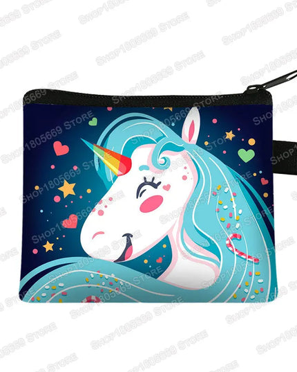 Artistic Blue Mane Unicorn Purse
