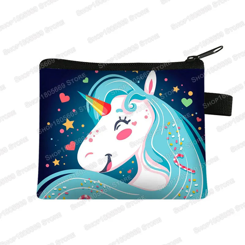 Artistic Blue Mane Unicorn Purse