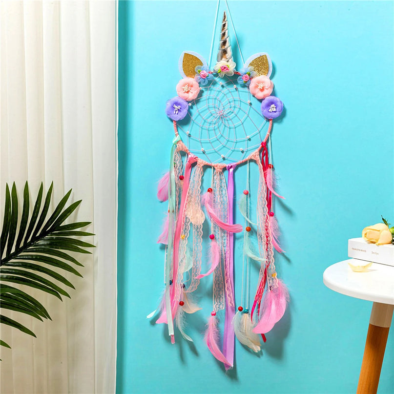 Pink Unicorn Dreamcatcher Decor