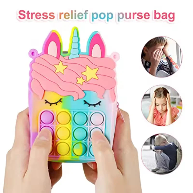 Pastel Rainbow Pop It Purse