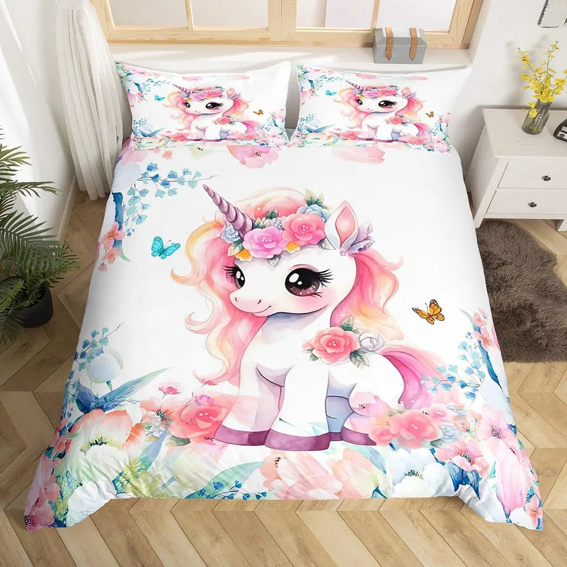 Watercolor Baby Unicorn Bedding