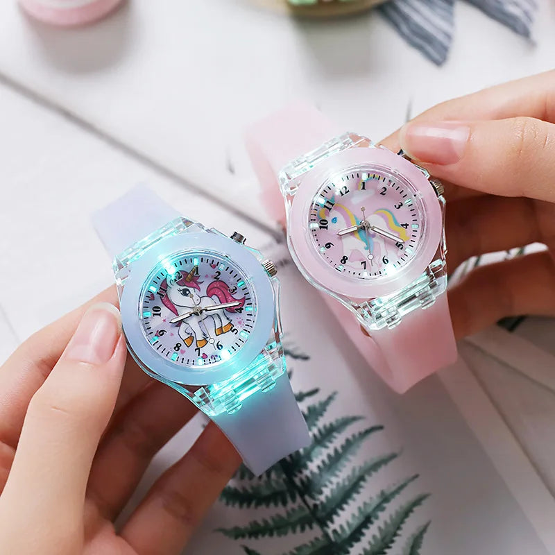 Pink Light-Up Unicorn Watch