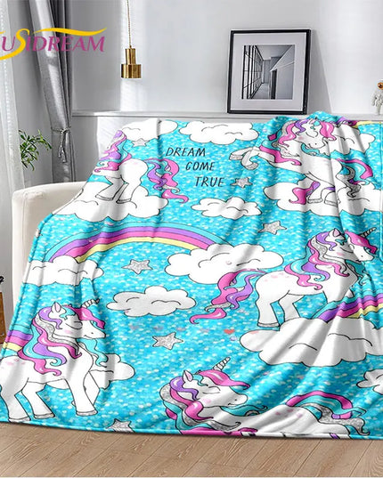 Dreamy Blue Unicorn Blanket