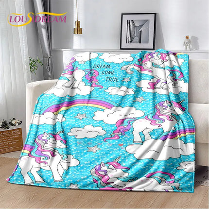 Dreamy Blue Unicorn Blanket